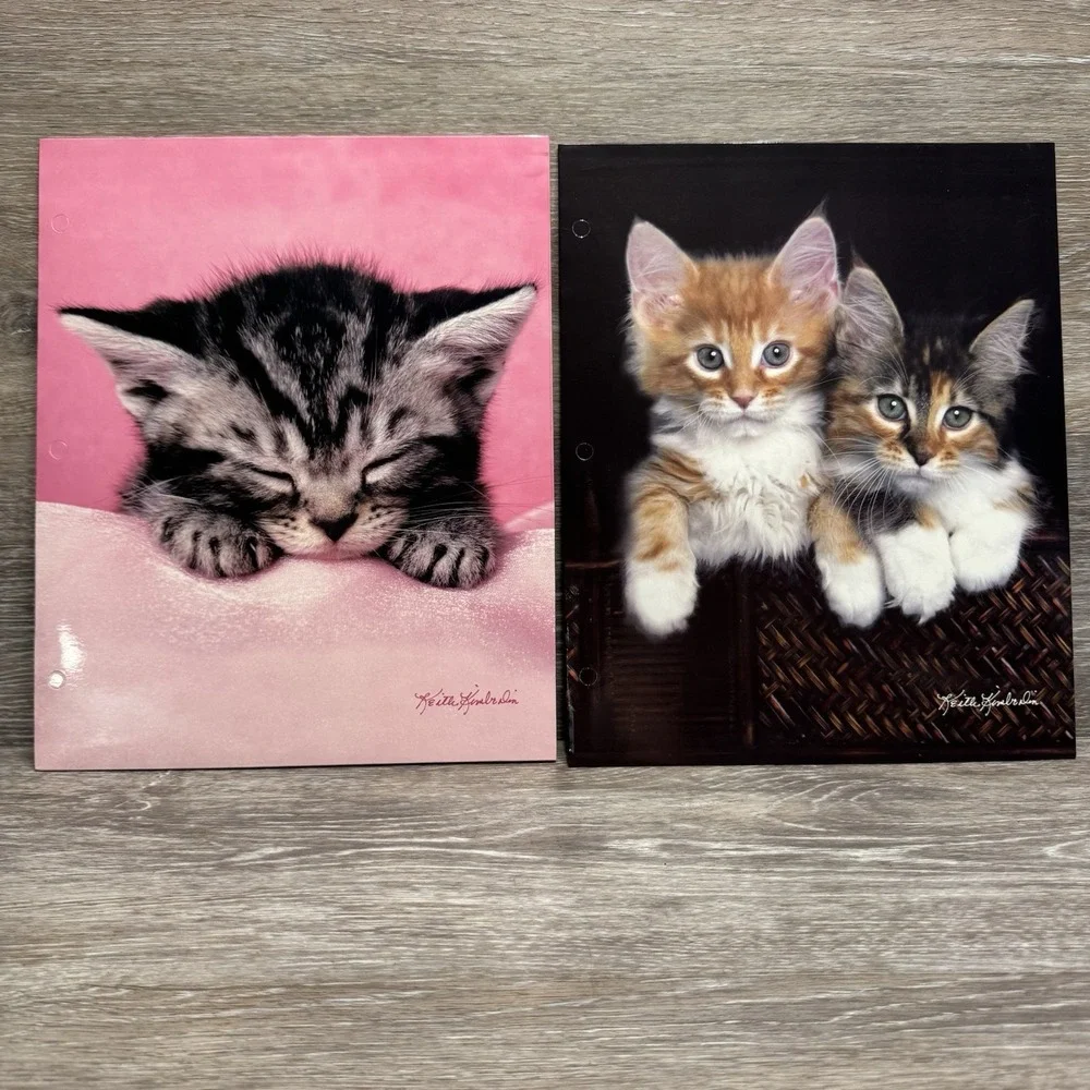 Keith Kimberlin Signature Folders Kitten Cat Lot Of 2 Class‎ Act 3 Hole 2008